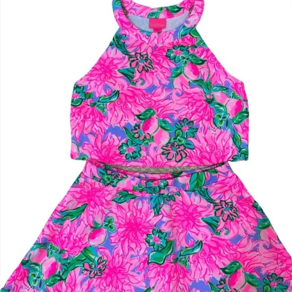 Lilly Pulitzer Girls Vonita Set in Pink Blossom Print